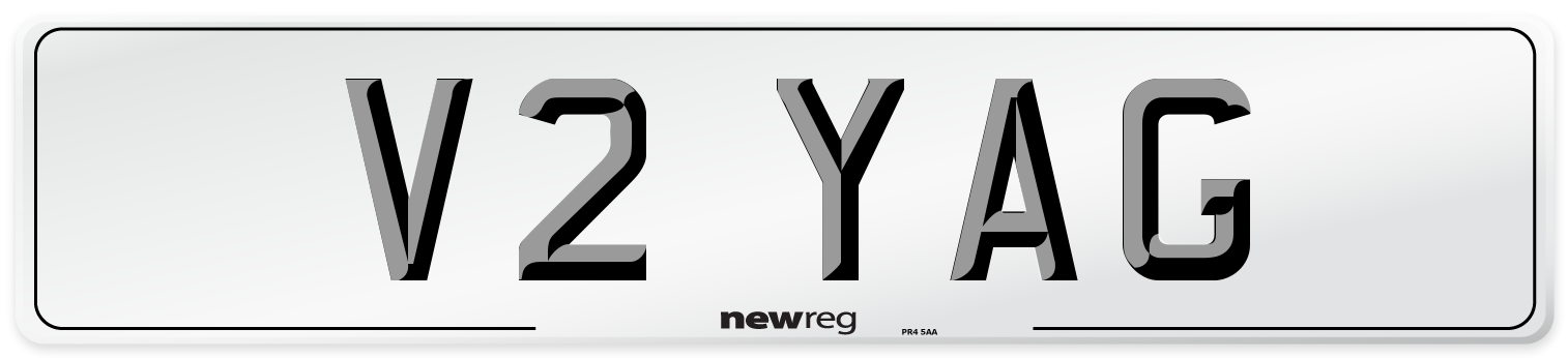 V2 YAG Number Plate from New Reg